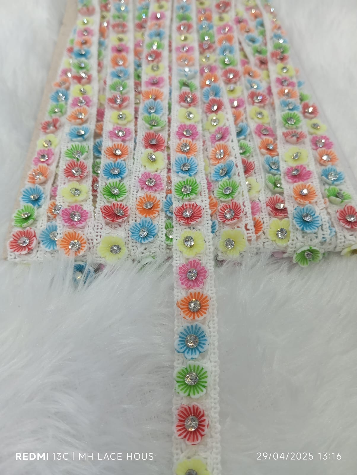 Multi Colour Handwork Flower Lace (5 METERS)