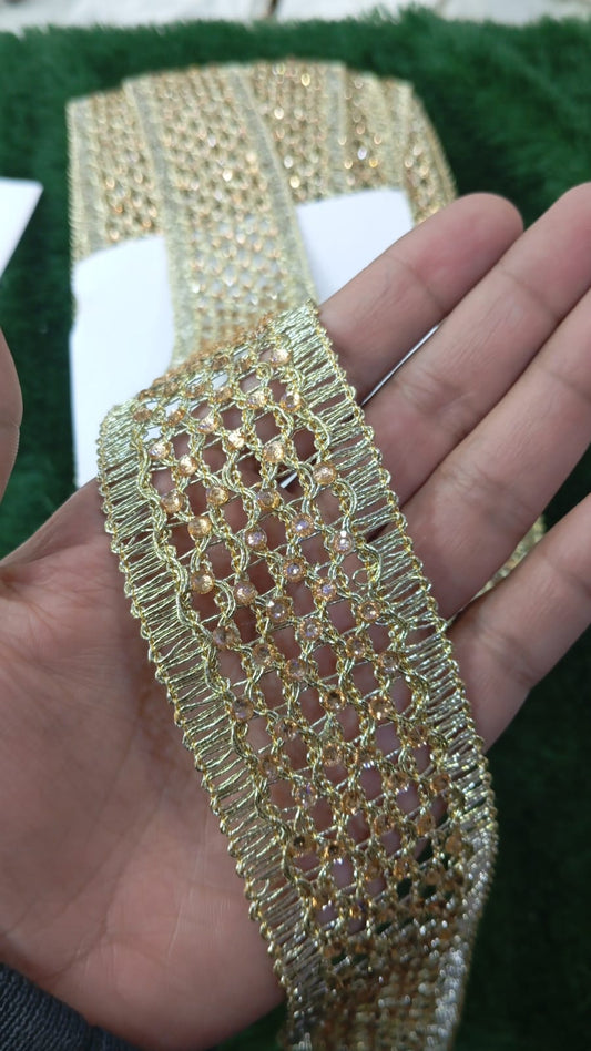 Handcrafted Pani Colour Cundun Nag Lace (5 METERS)
