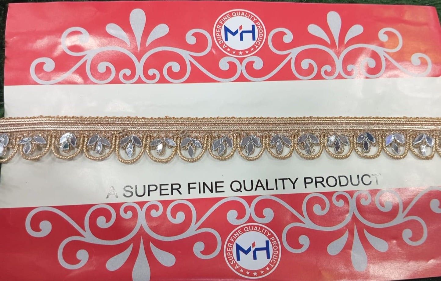 Beautiful Silver Mirror Fancy Lace (9 METERS)
