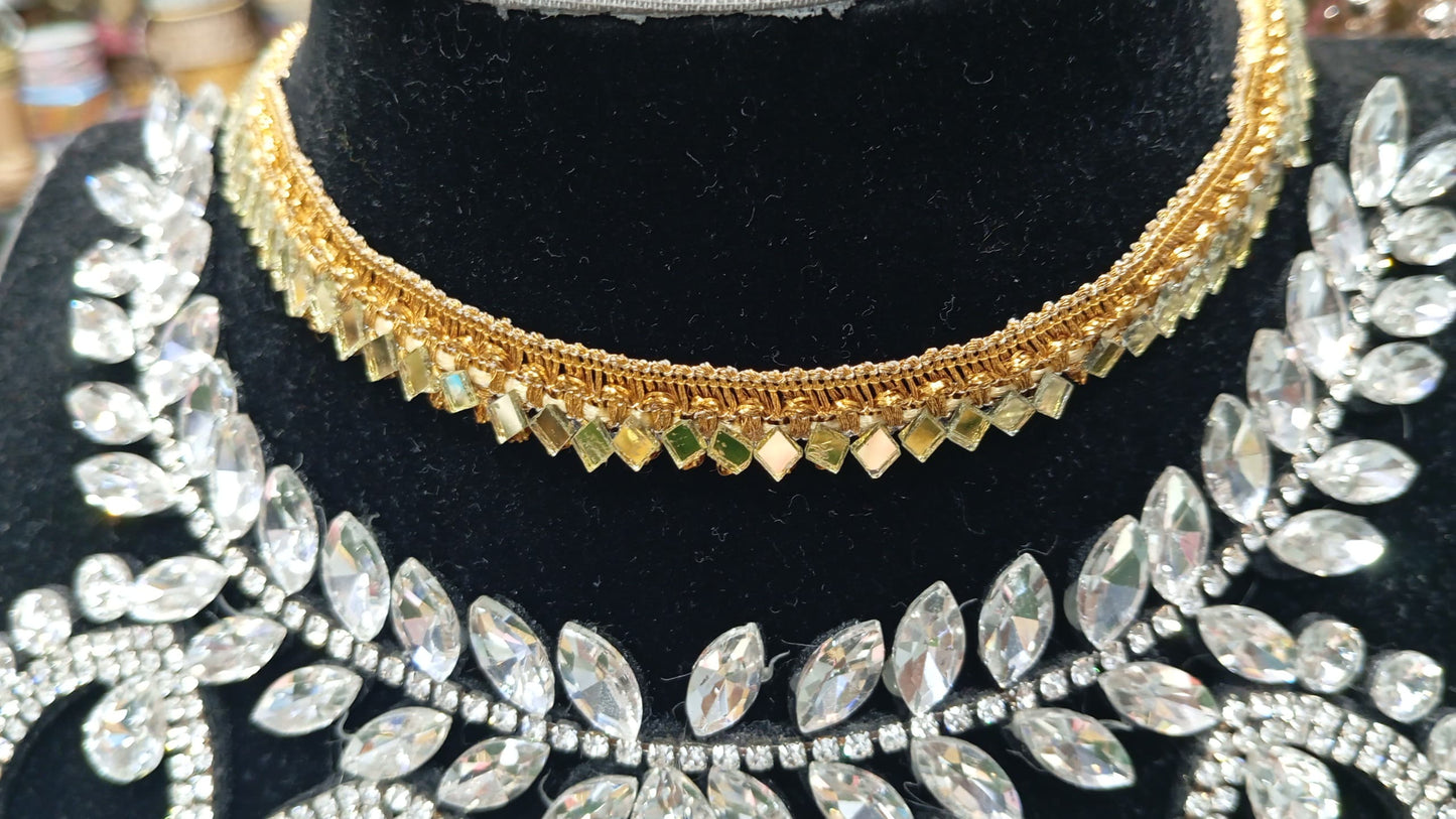 Golden Mirror Work Lace (9 meters)