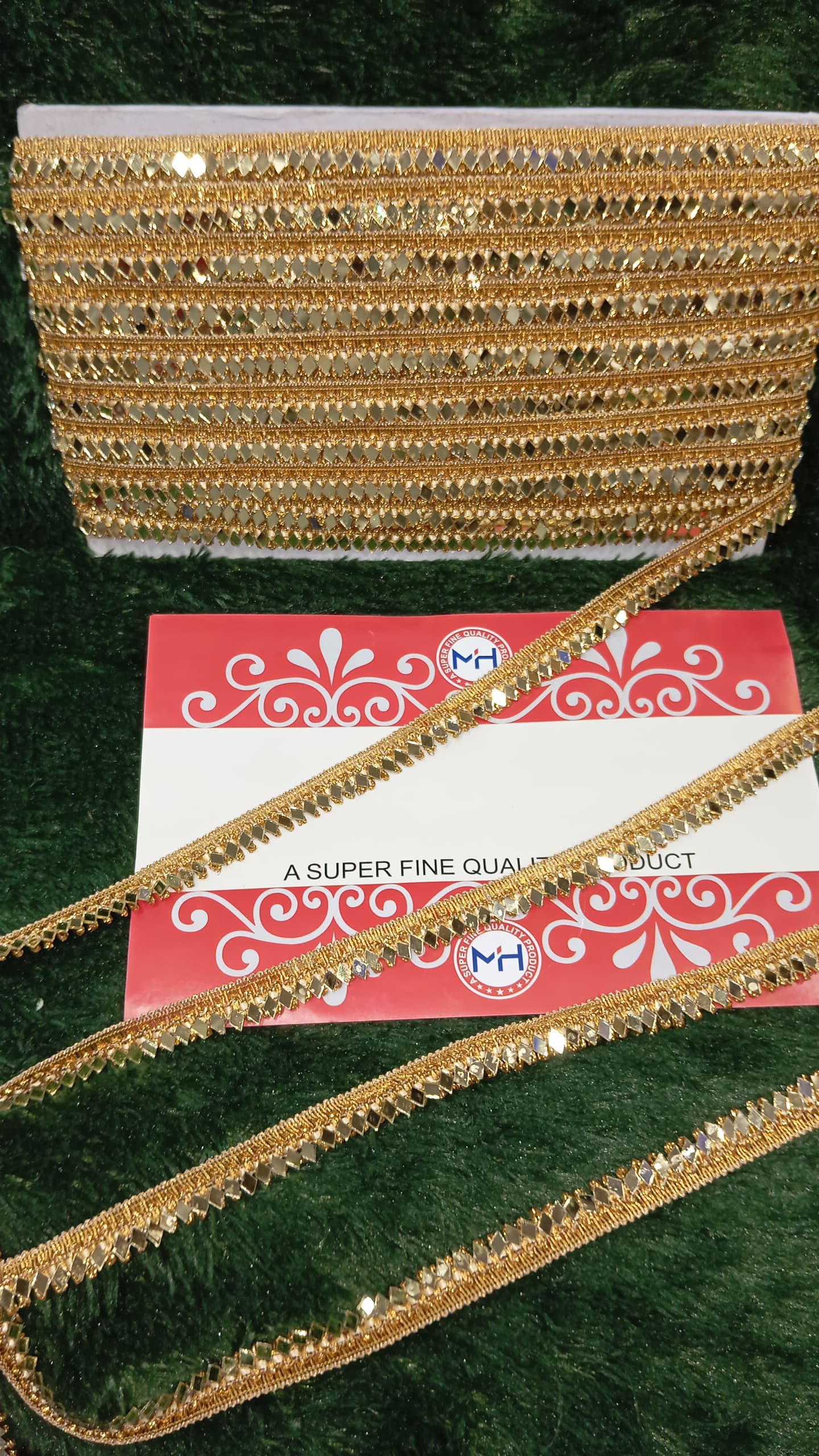 Golden Mirror Work Lace (9 meters)