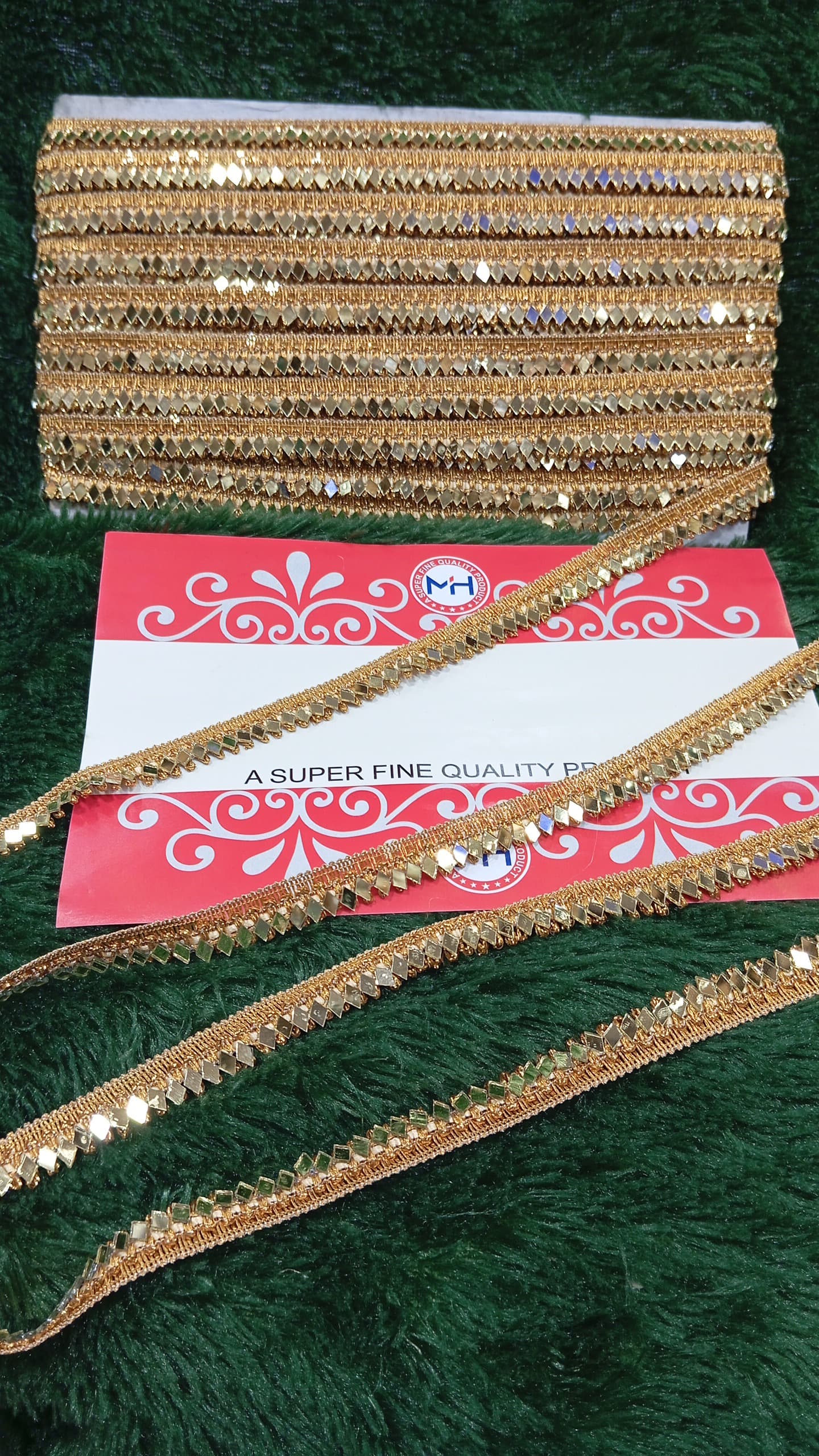Golden Mirror Work Lace (9 meters)